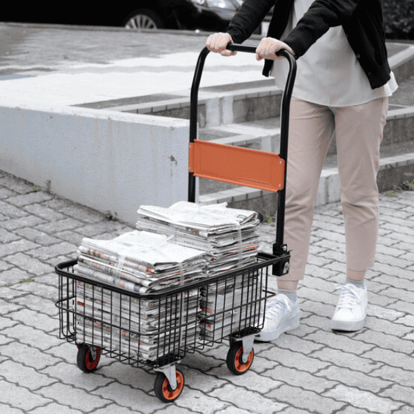 「折りたたみ式バスケット台車(深型・専用カバー付き)」を追加しました!