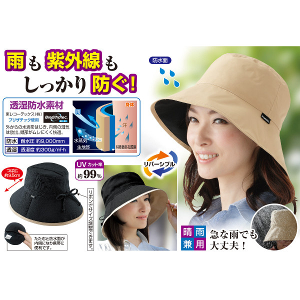 ただいま、「晴雨兼用 UVリバーシブル帽子」を編集中です!