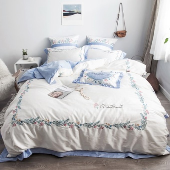 人気の可愛いフラワー刺繍デザイン寝具カバーセット、本日18時から１０％割引セール開催のご案内♪