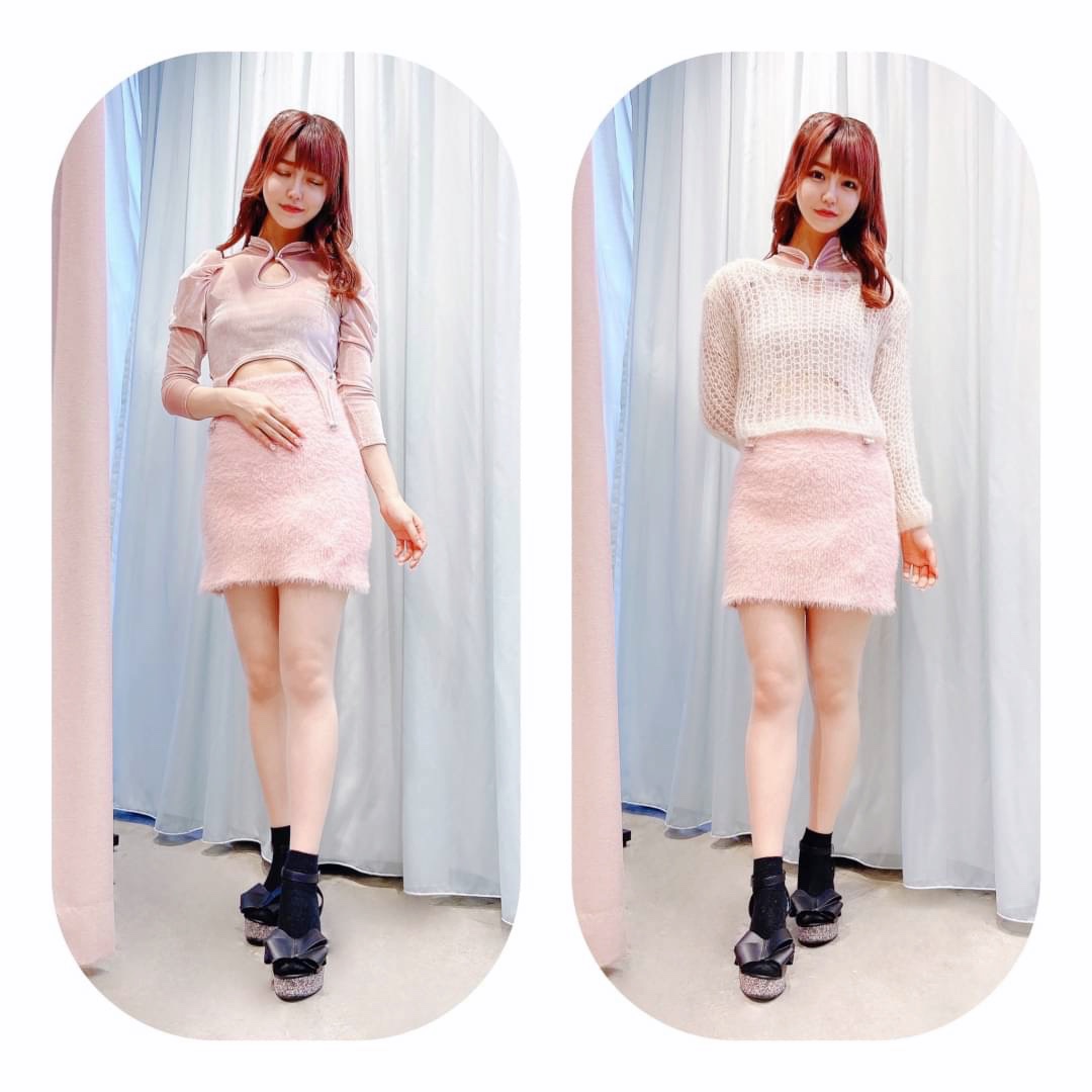 【staff】シャギーニットスカートPINK🎀nagis