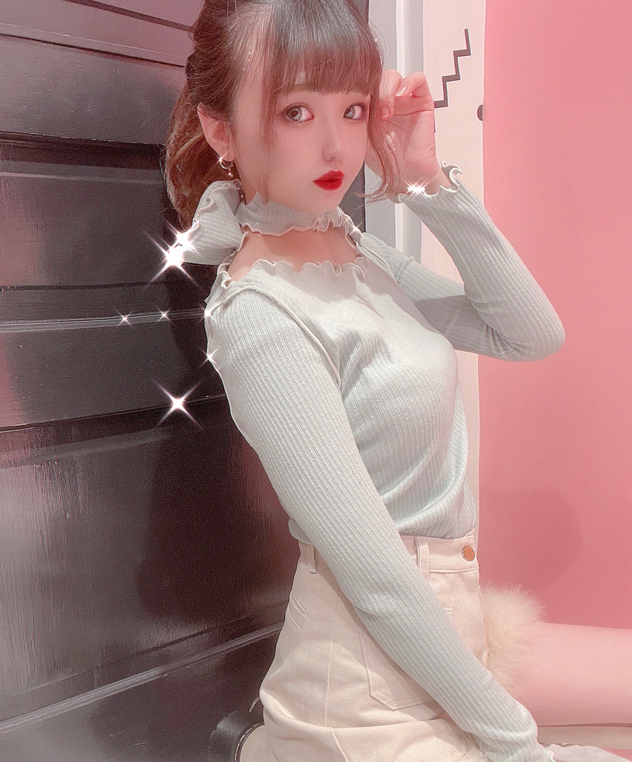 【staff】リボンチョーカーニットトップス❤︎sayaka