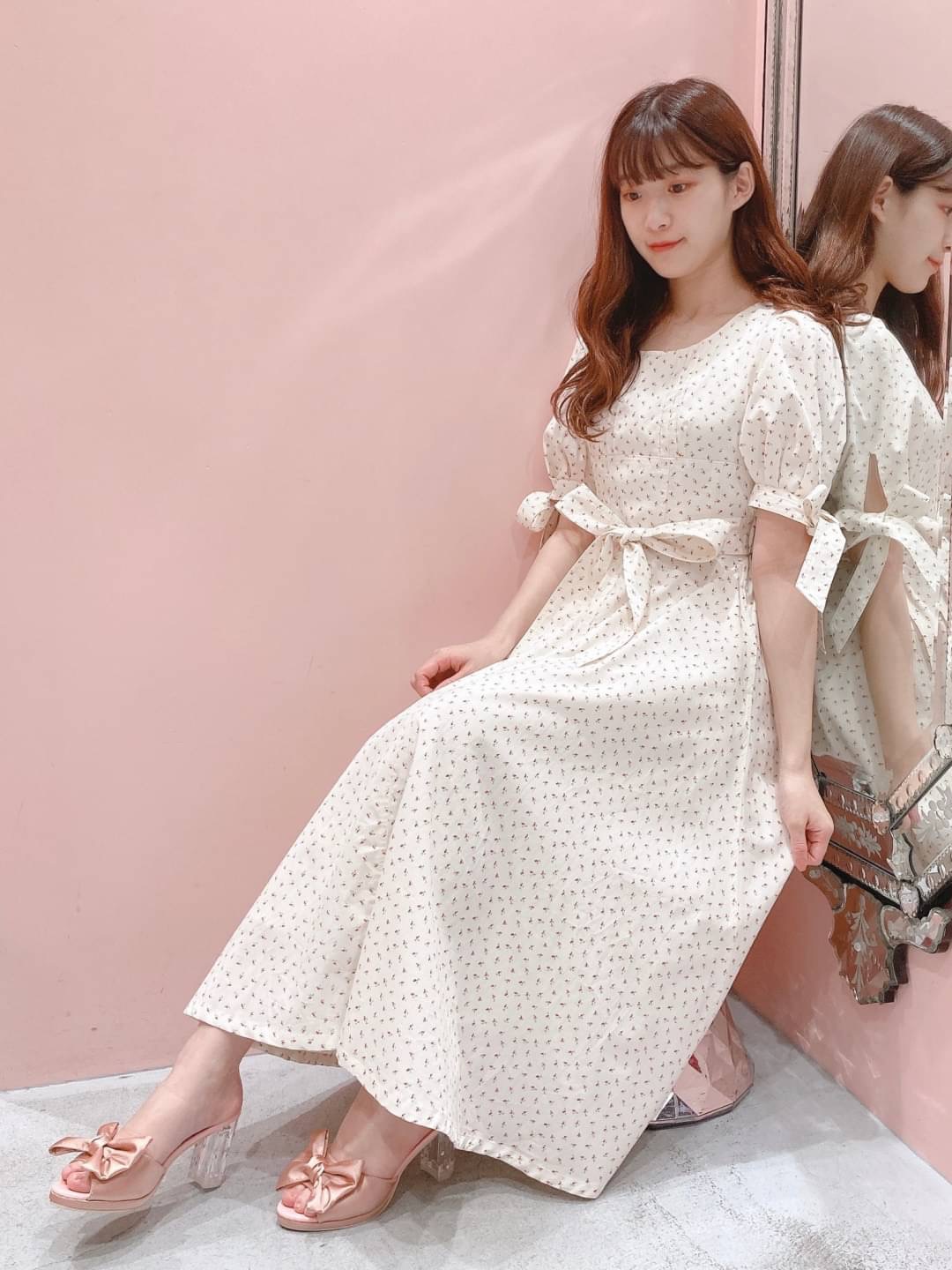 【staff】フラワーリボンロングドレス🤍chisaki