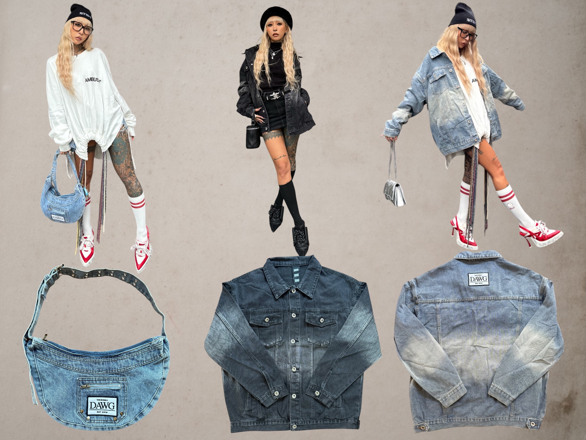 DAWG DENIM JACKET & DAWG DENIM BAG