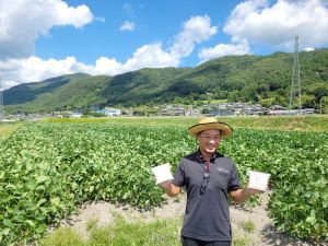 工場長の圃場見学、京都南丹、北尾吉三郎商店直営農場！