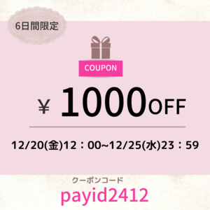 🎄Xmasキャンペーンスタート🎄✨全商品が1000円OFFに！ （12/20～12/25)