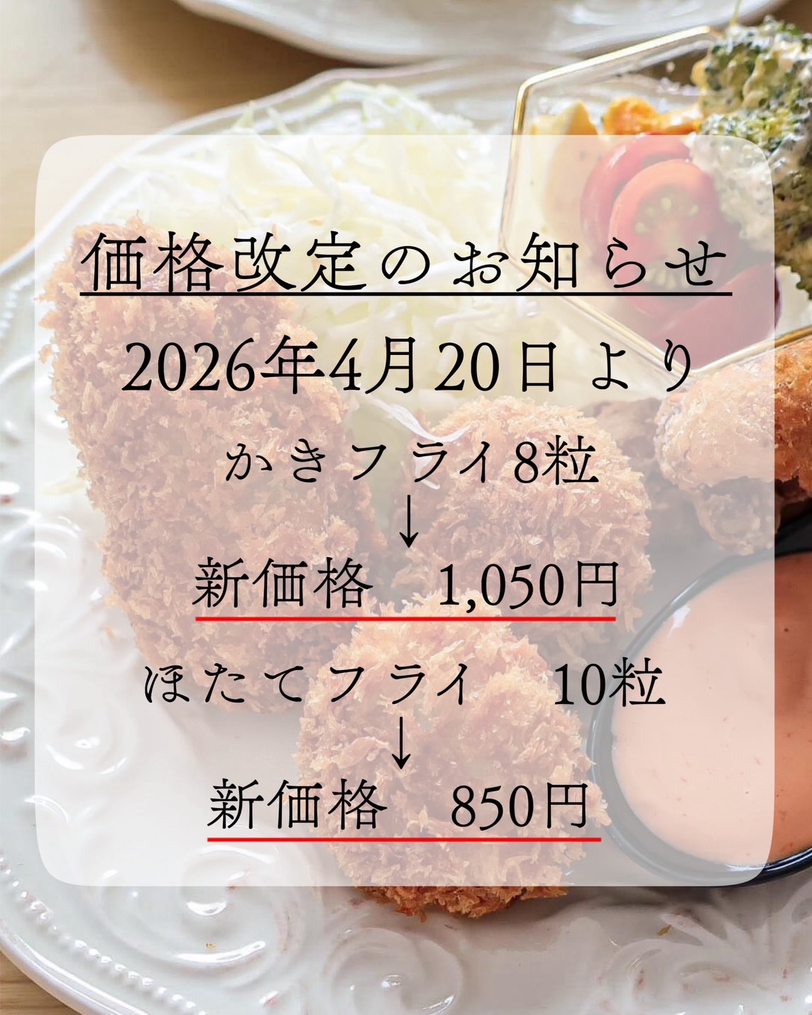 商品価格改定について