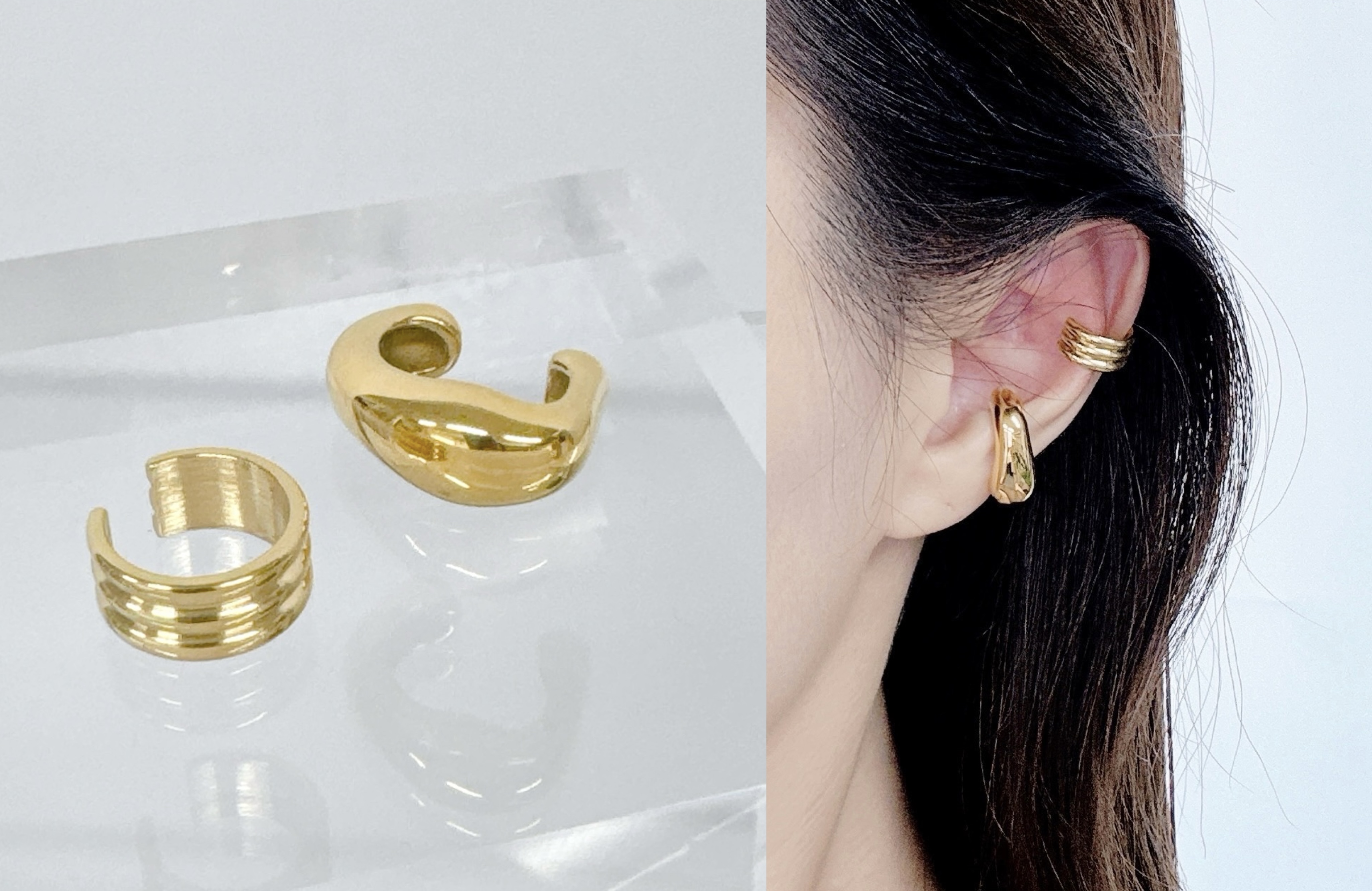 サージカルステンレス&真鍮で楽しむ耳元コーデ✨