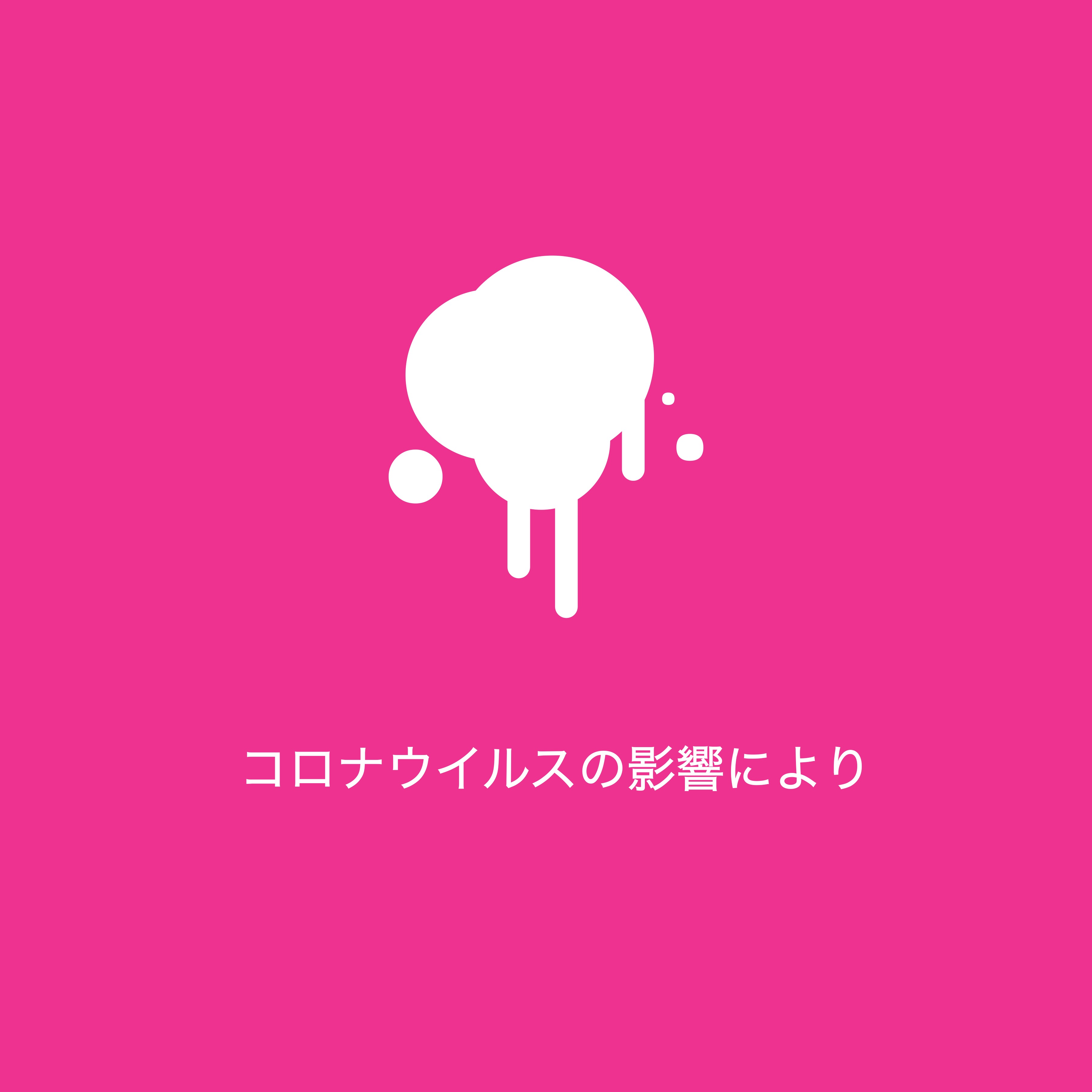 コロナウイルスの影響により。