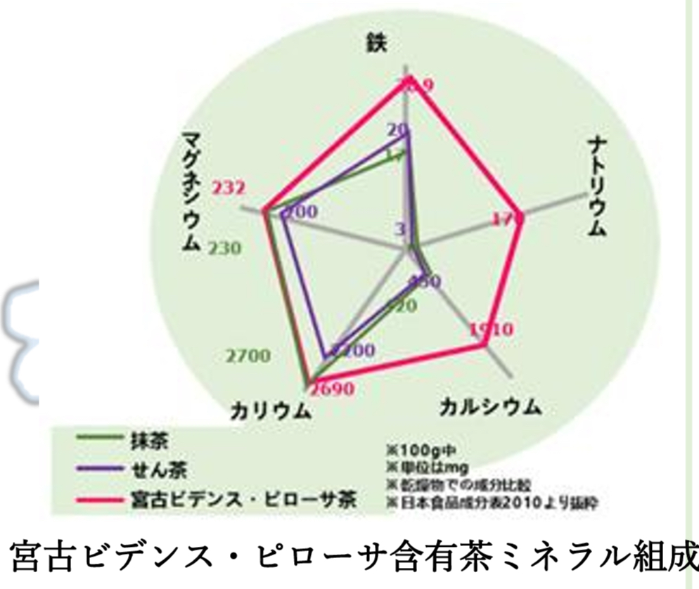 宮古ビデンス・ピローサに含まれるミネラルって？(うるばな通信より)