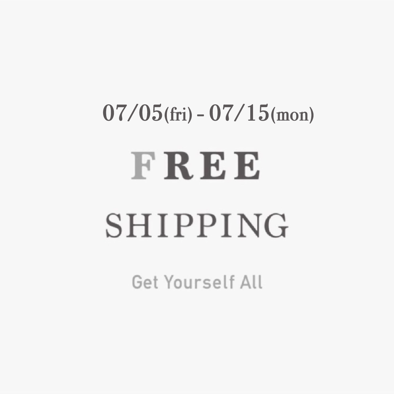 7/5(fri)21:00-7/15(mon)【Merci Free shippingキャンペーン】