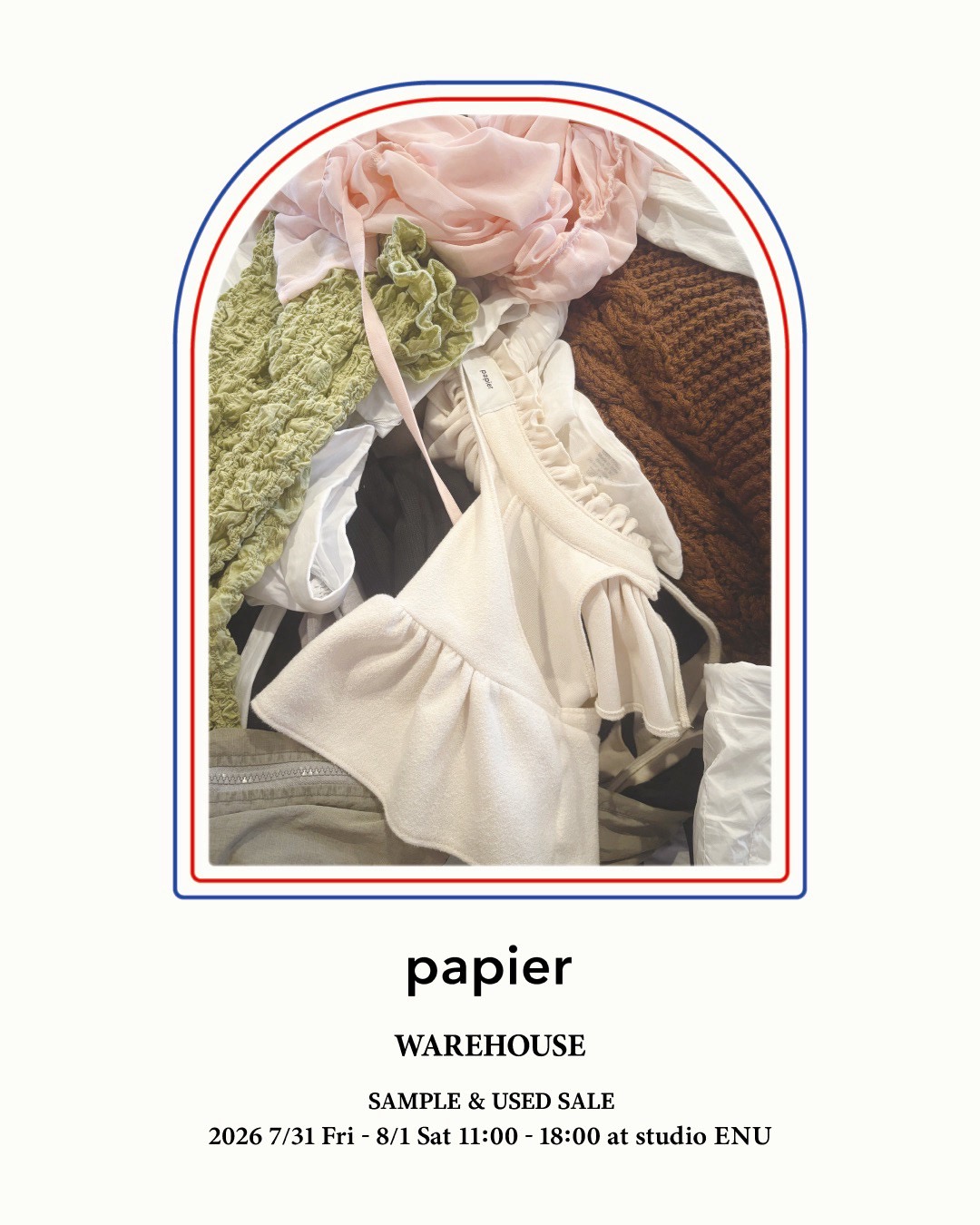 WAREHOUSE sample & used |7/31(fri) , 8/1(sat)