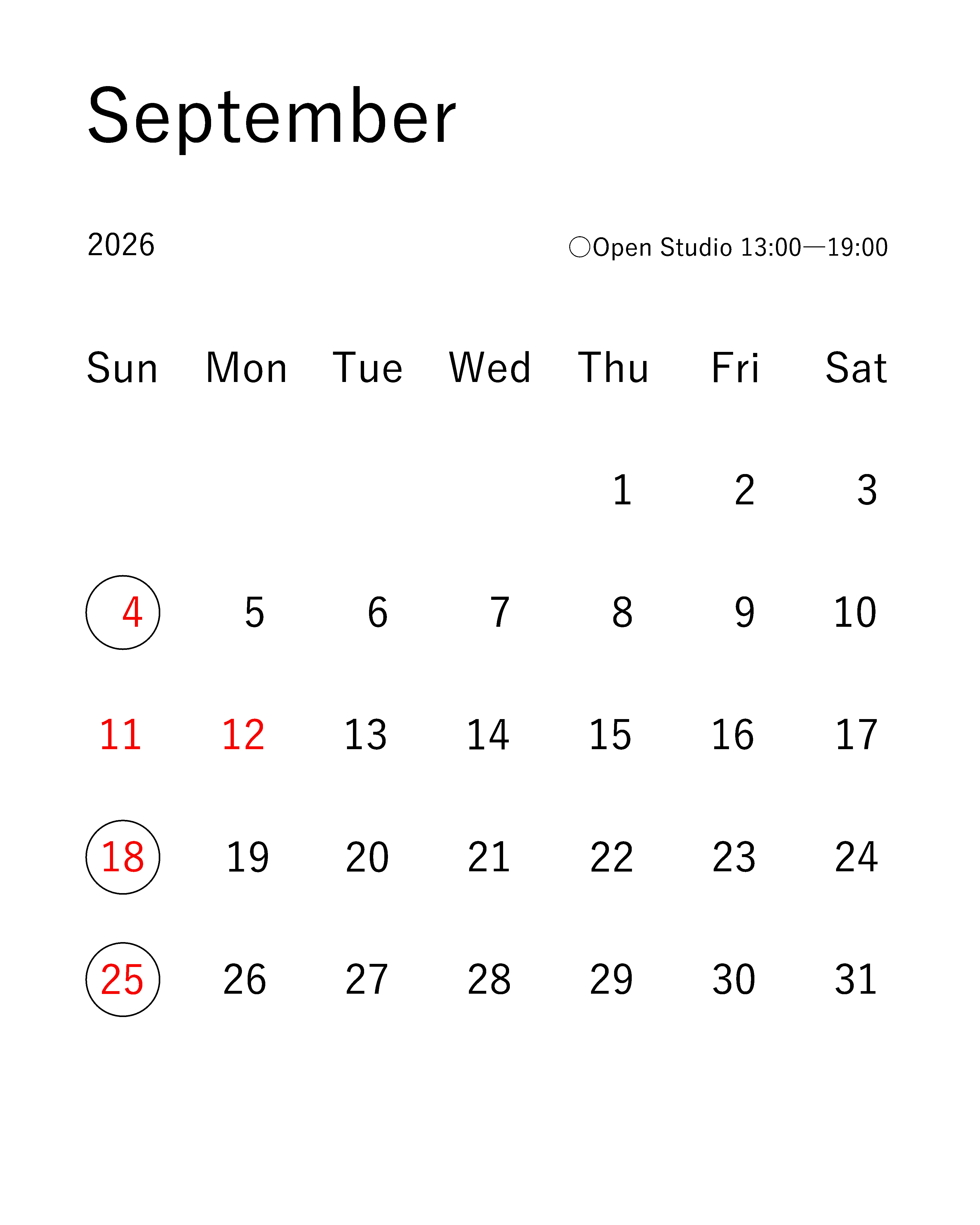 10月のOpen Studio