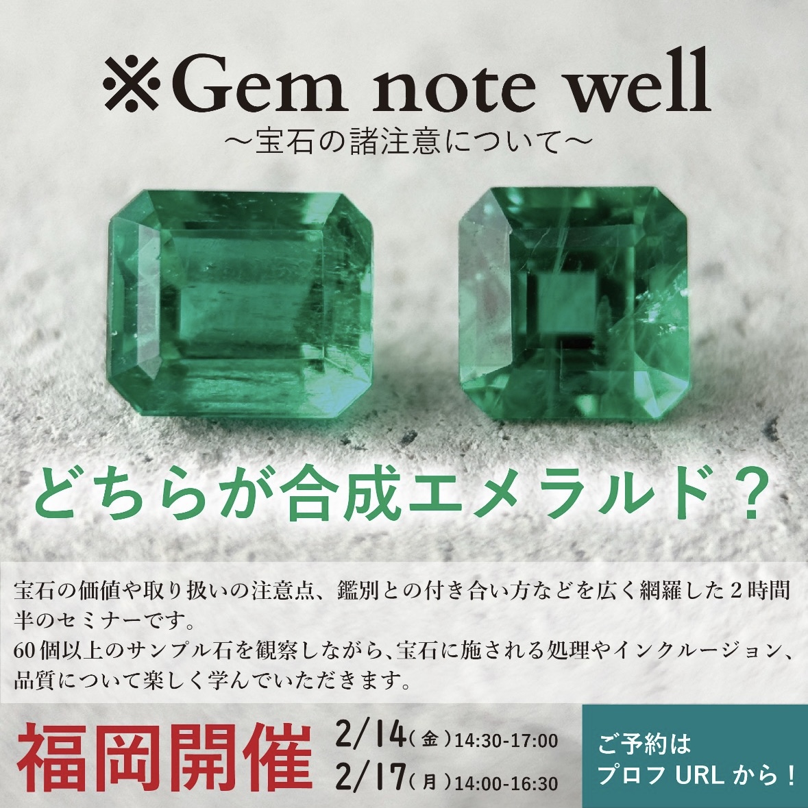 2/14&2/17 Gem note well in 福岡