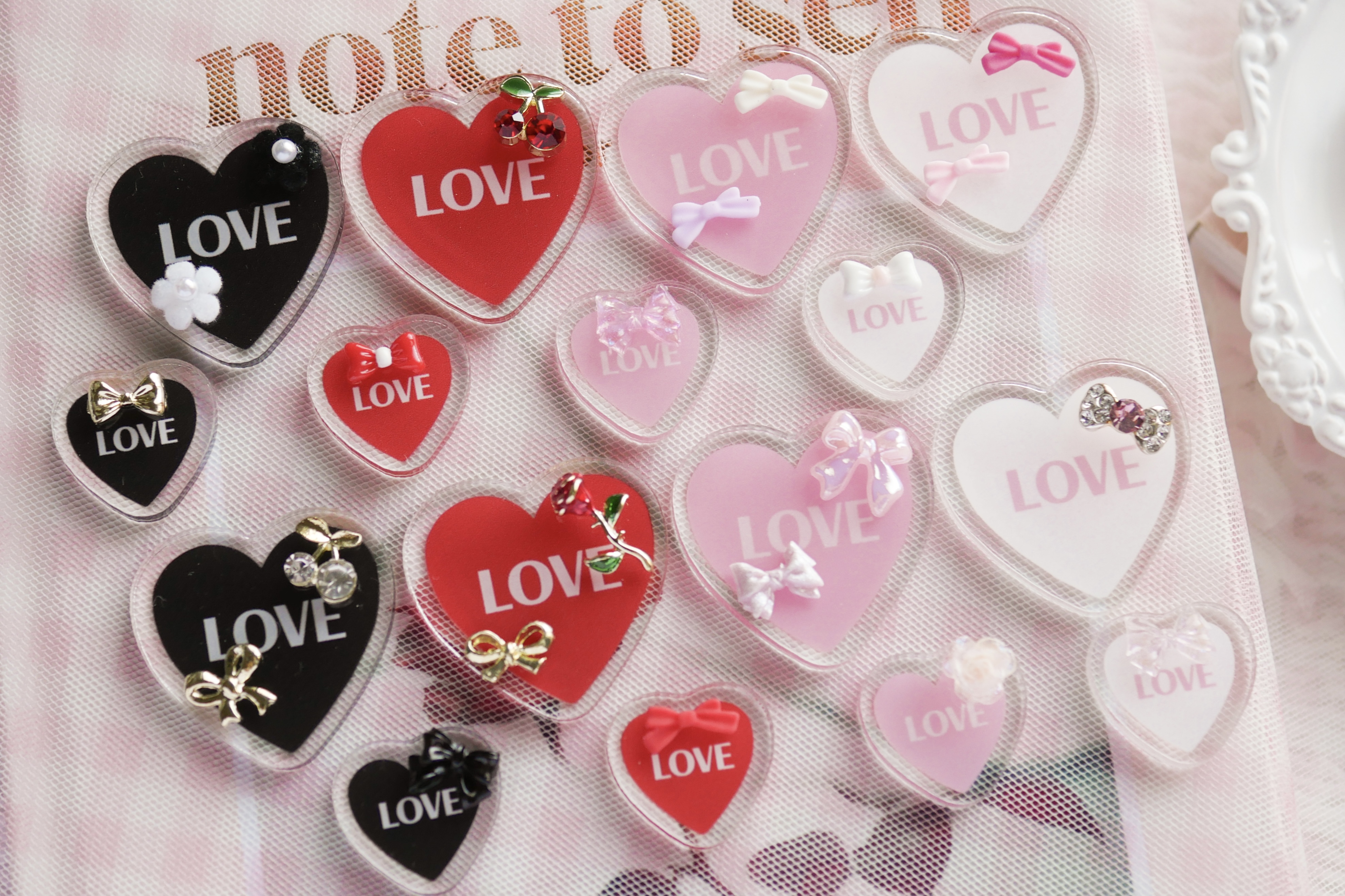 オリジナルハートパーツをミニパーツで可愛くアレンジしちゃおう♡