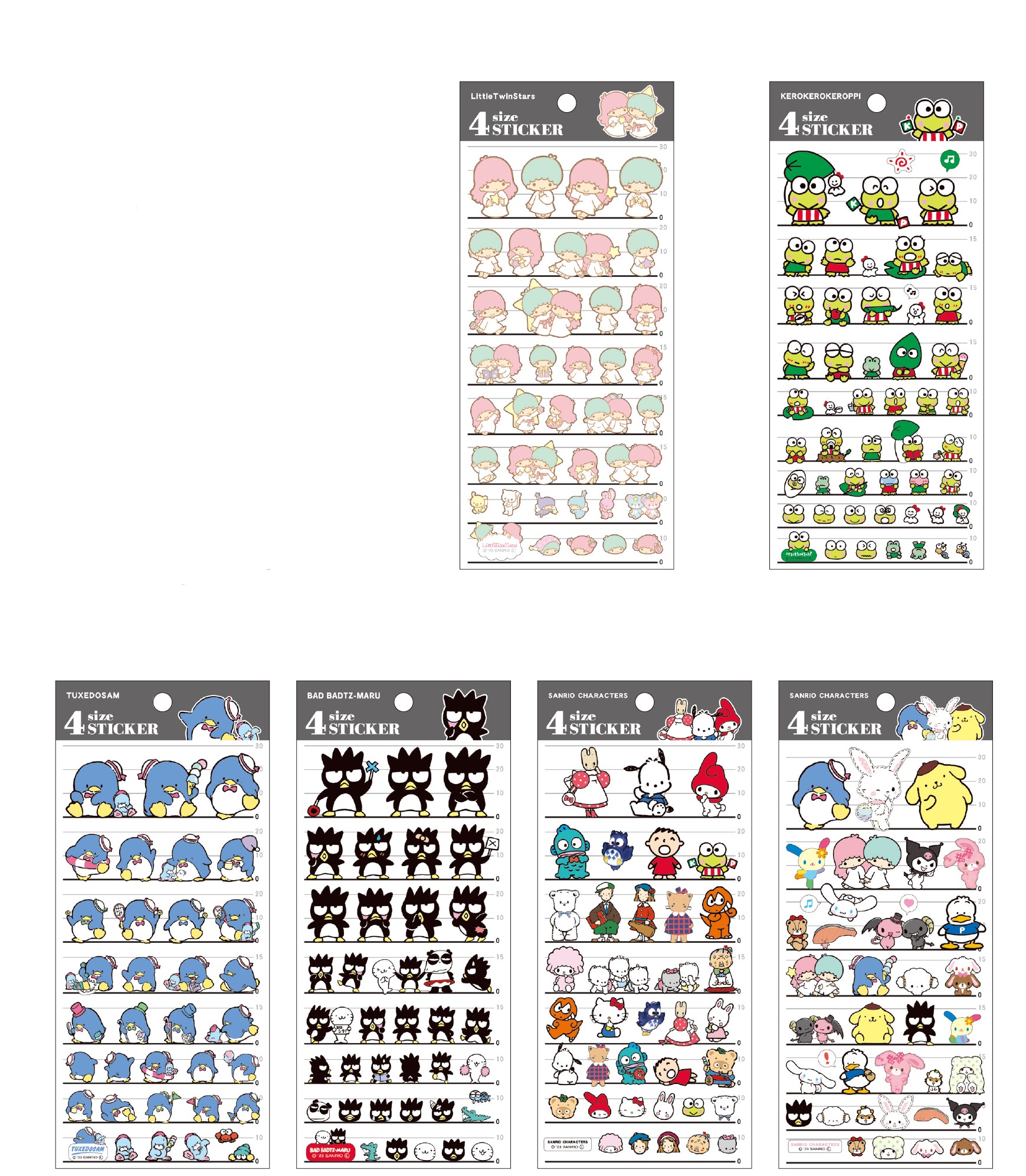 サンリオキャラクターズ　4サイズステッカー Sticker　KAMIOJAPAN　カミオジャパン