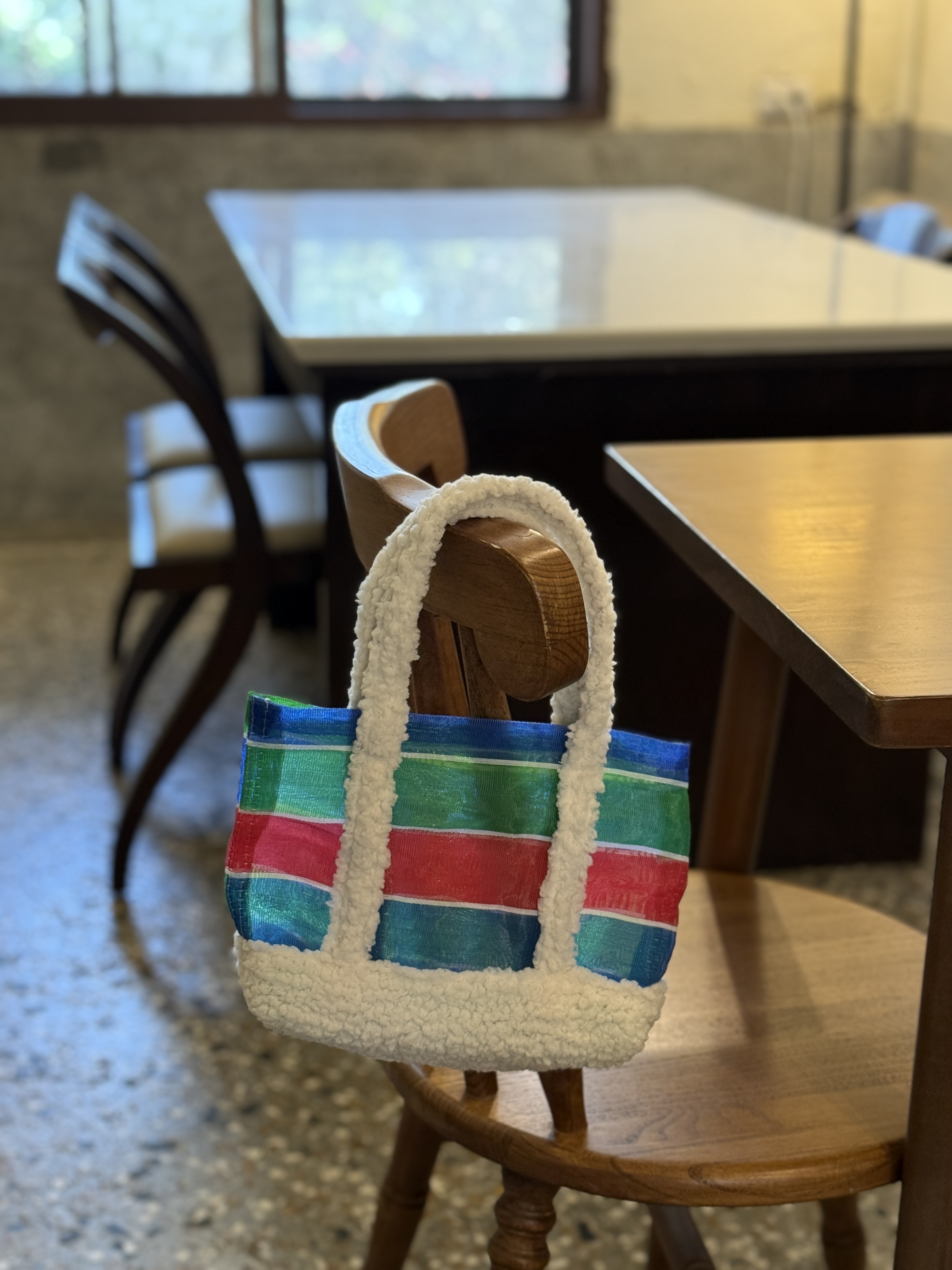 【作家 Ren JL】冬でも持ちたいふわモコ漁師網バッグ ☁️✨