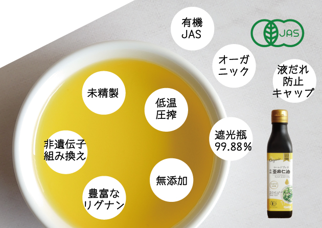 こだわりの亜麻仁油にはいいこといっぱい