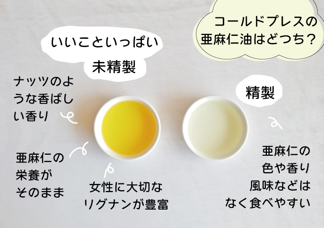 コールドプレスの亜麻仁油はどっち？