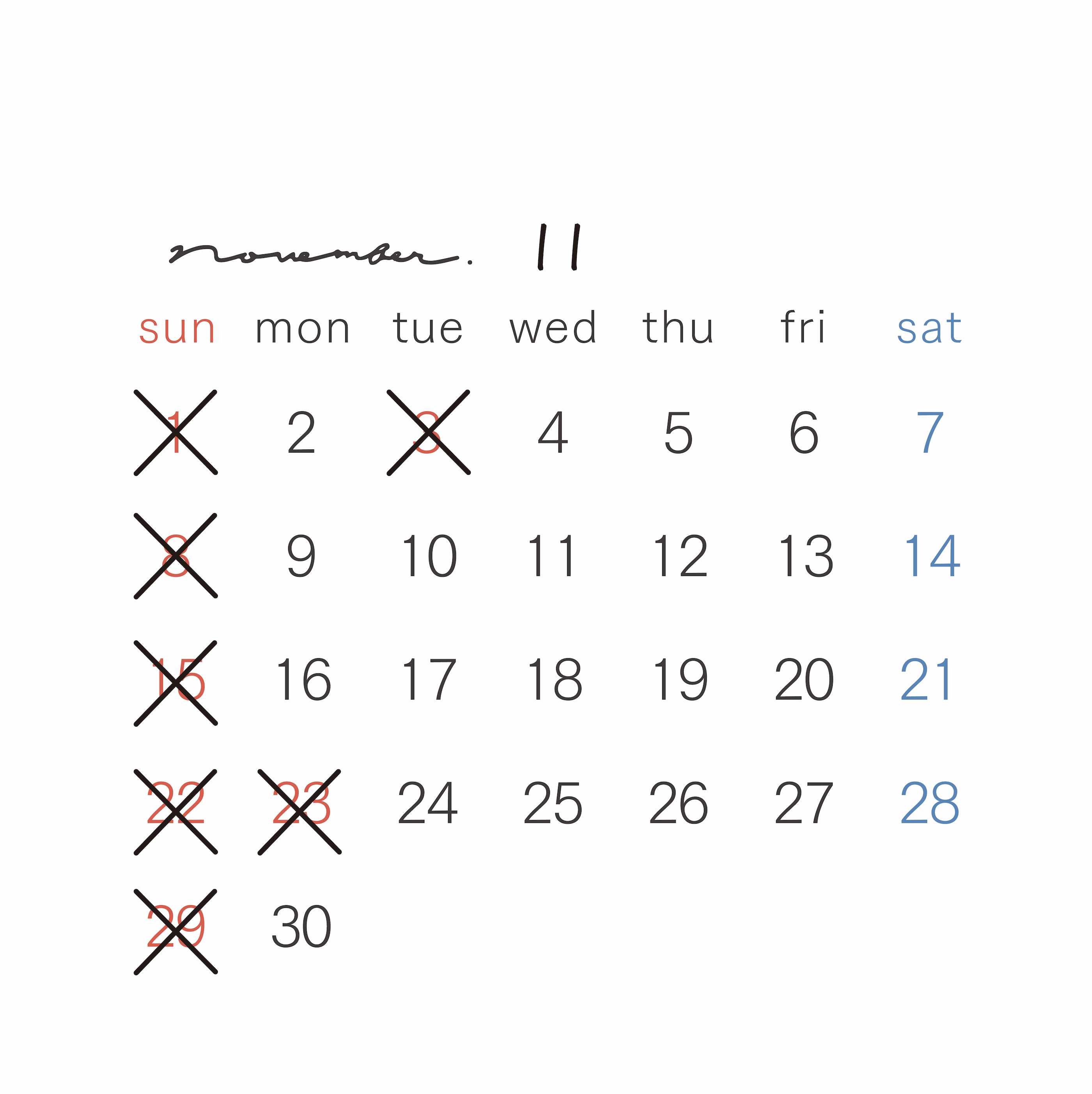 11月の予定