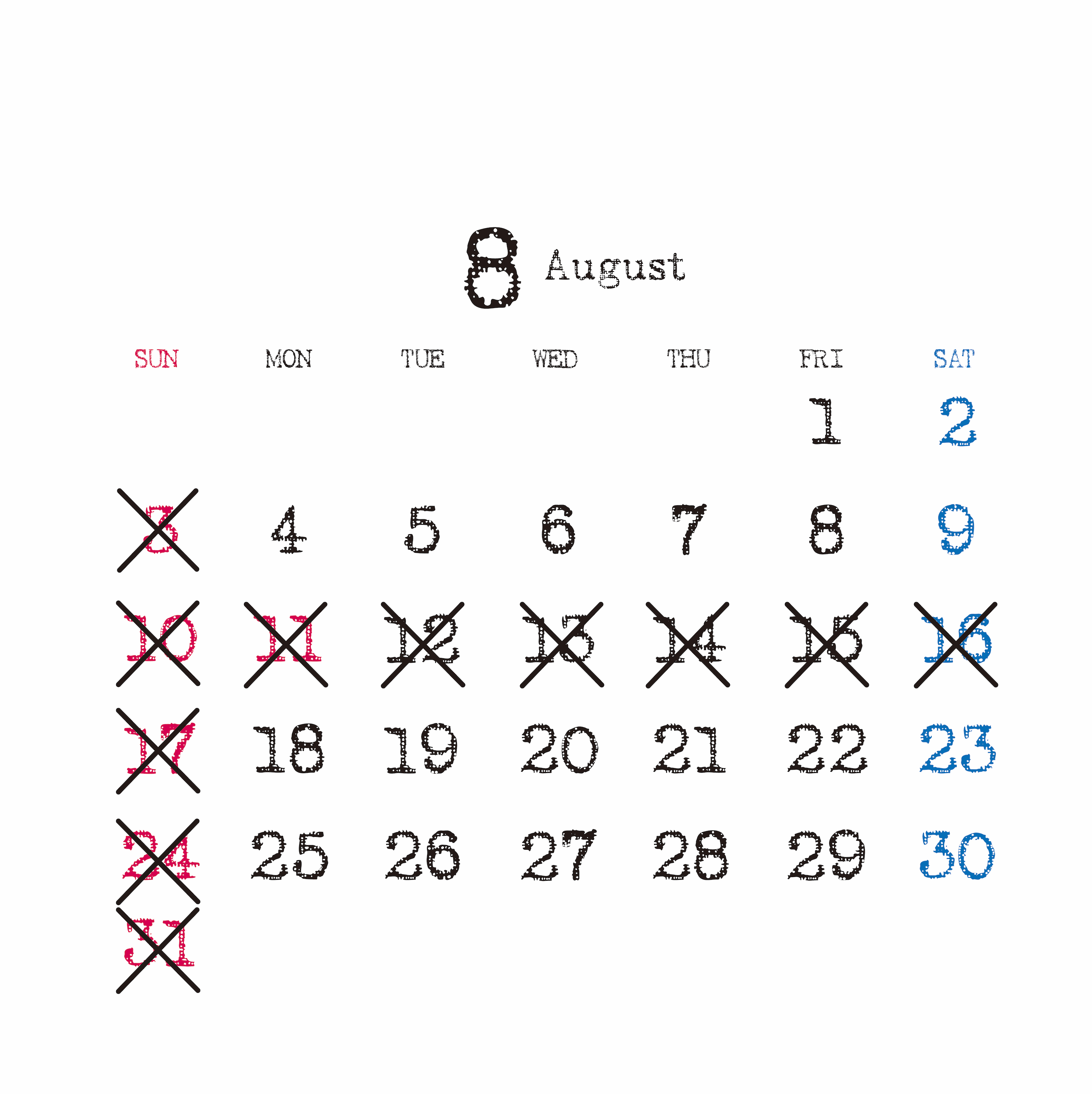8月の予定