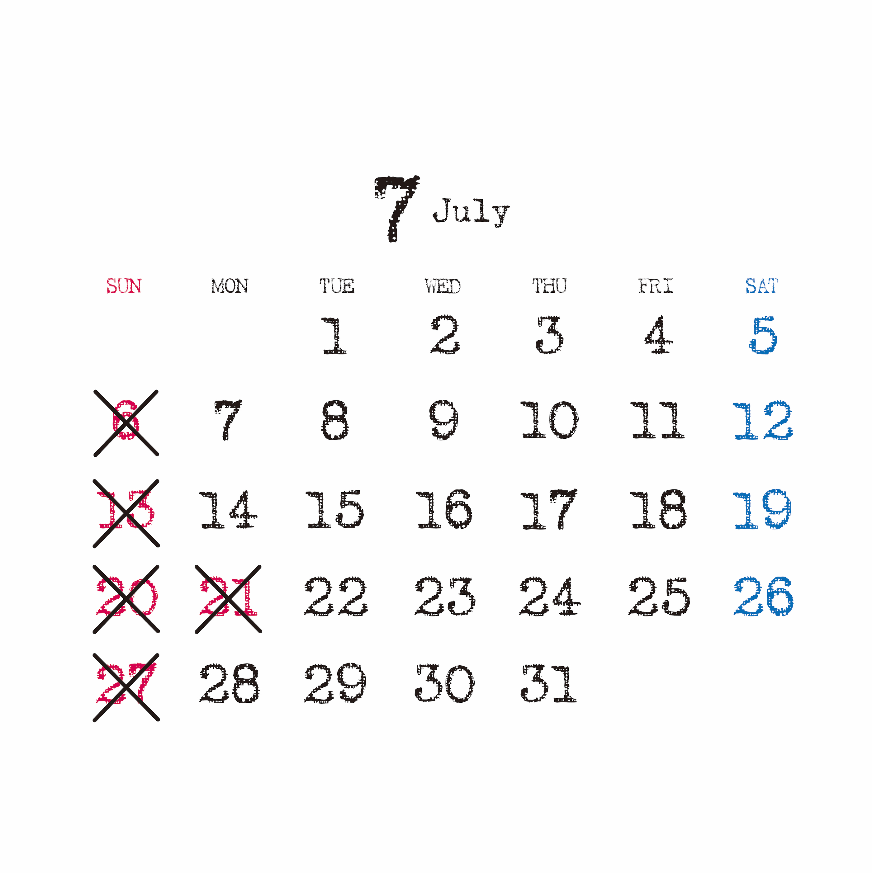 7月の予定
