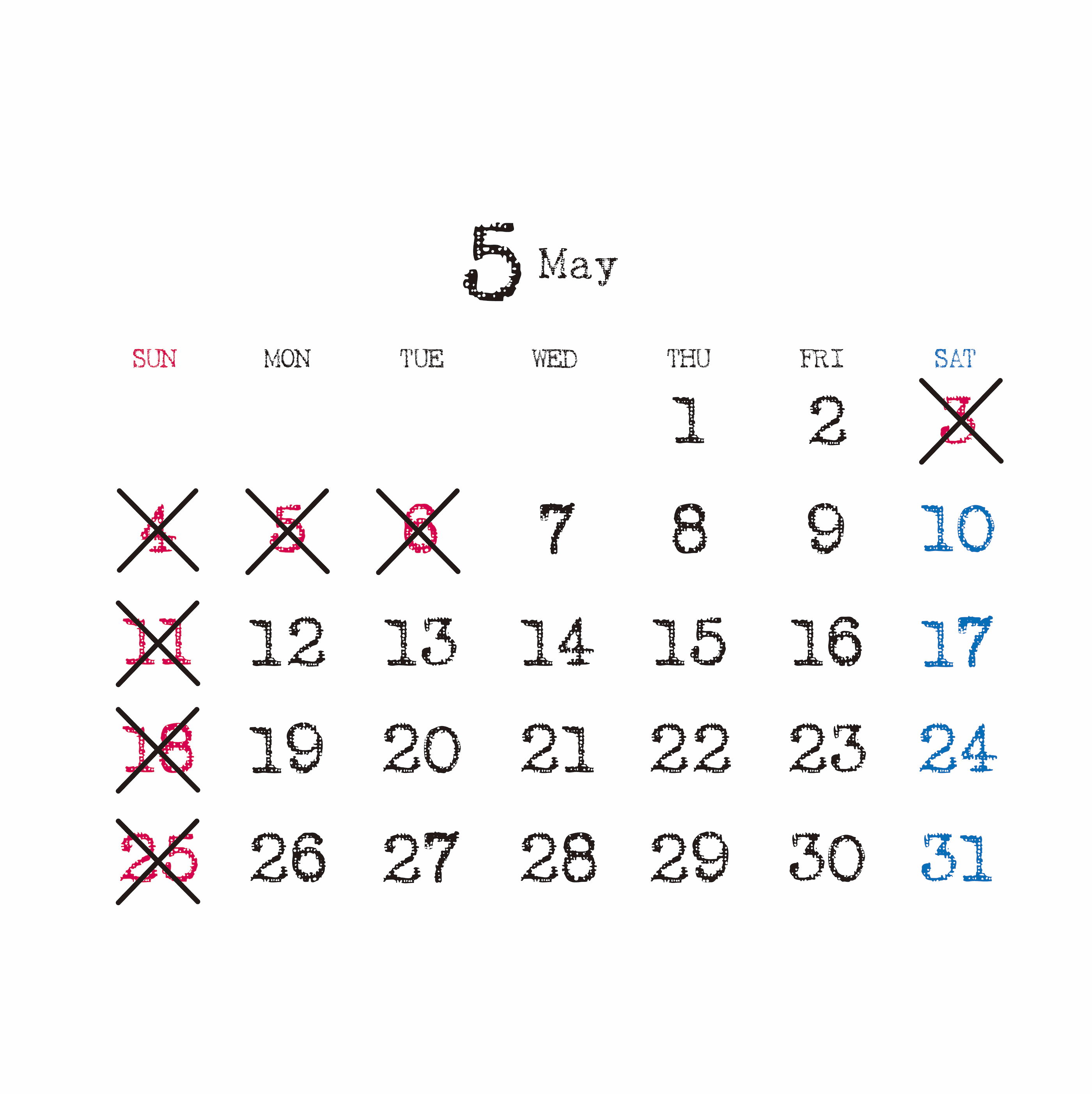 5月の予定