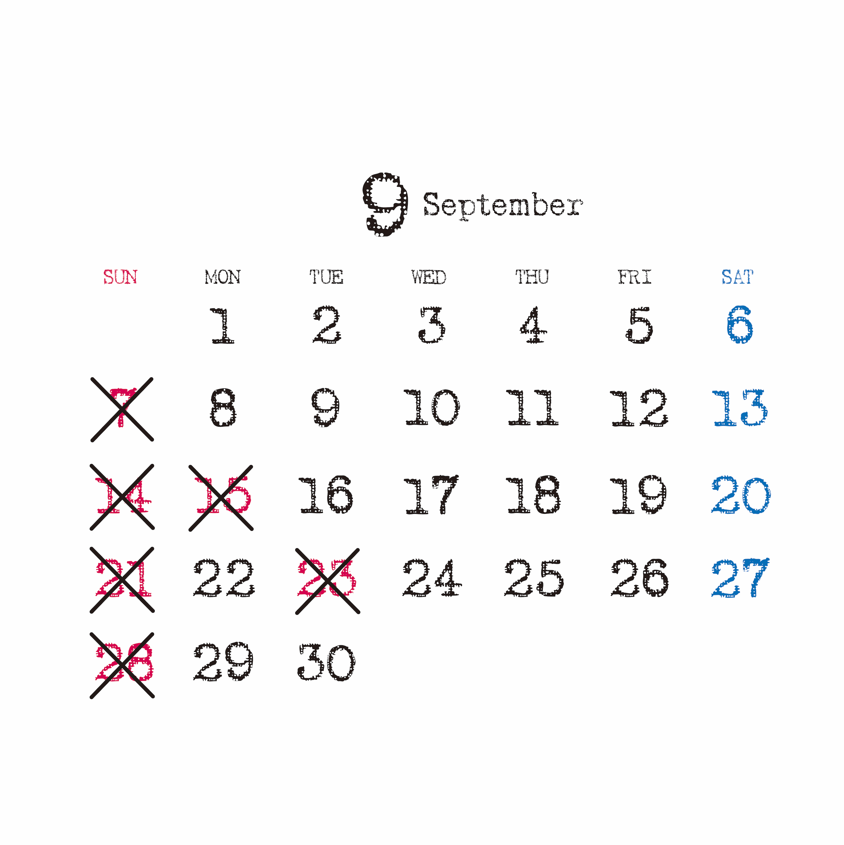 9月の予定