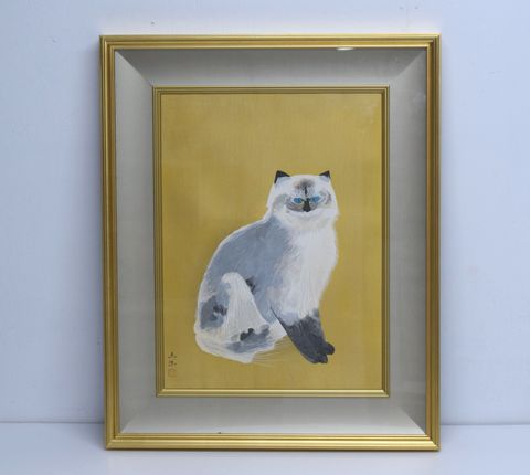 かわいい猫。　奥村土牛  木版画　「シルバータビー」入荷しました。