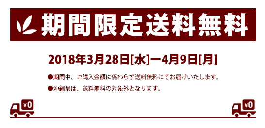 期間限定送料無料開催中！