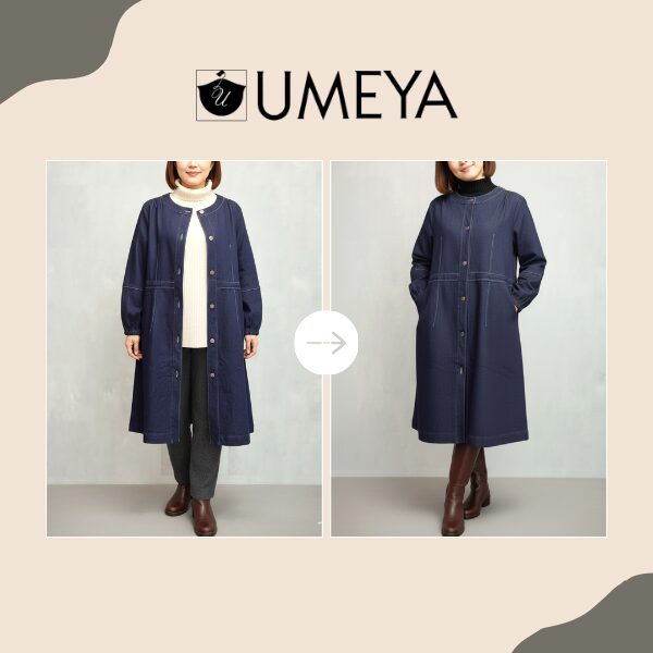 【大きいサイズ】デニムロングジャケット