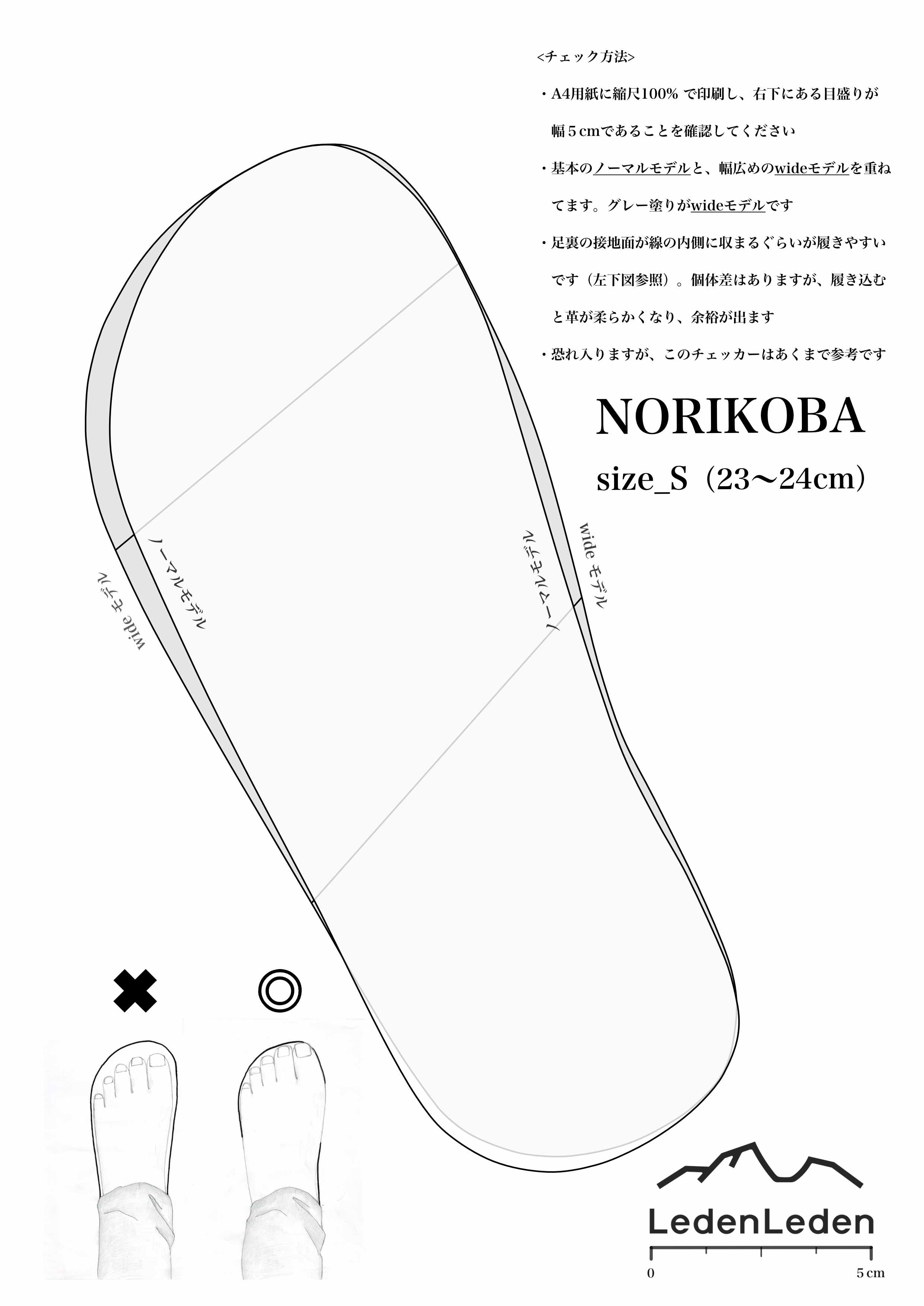 Norikoba のサイズ選び