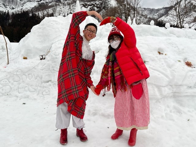 雪の城カフェ　in 小国町　produced by kegoyaさんに暴風雨の中とうちゃこ！！