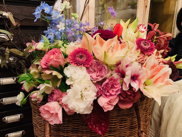 FLOWERS IN BASKET