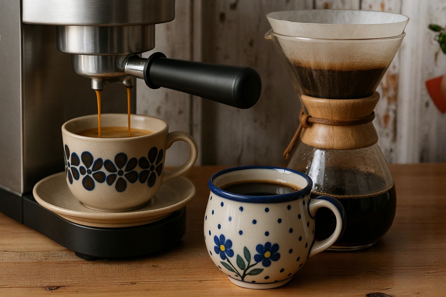 ドリップ？エスプレッソ？ ― コーヒーのスタイルと、北欧食器・ポーリッシュポタリーのある贅沢時間 ―