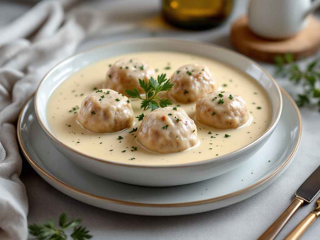 🍽️✨【北欧食器で楽しむスウェーデン風ミートボールのレシピ】✨🍽️