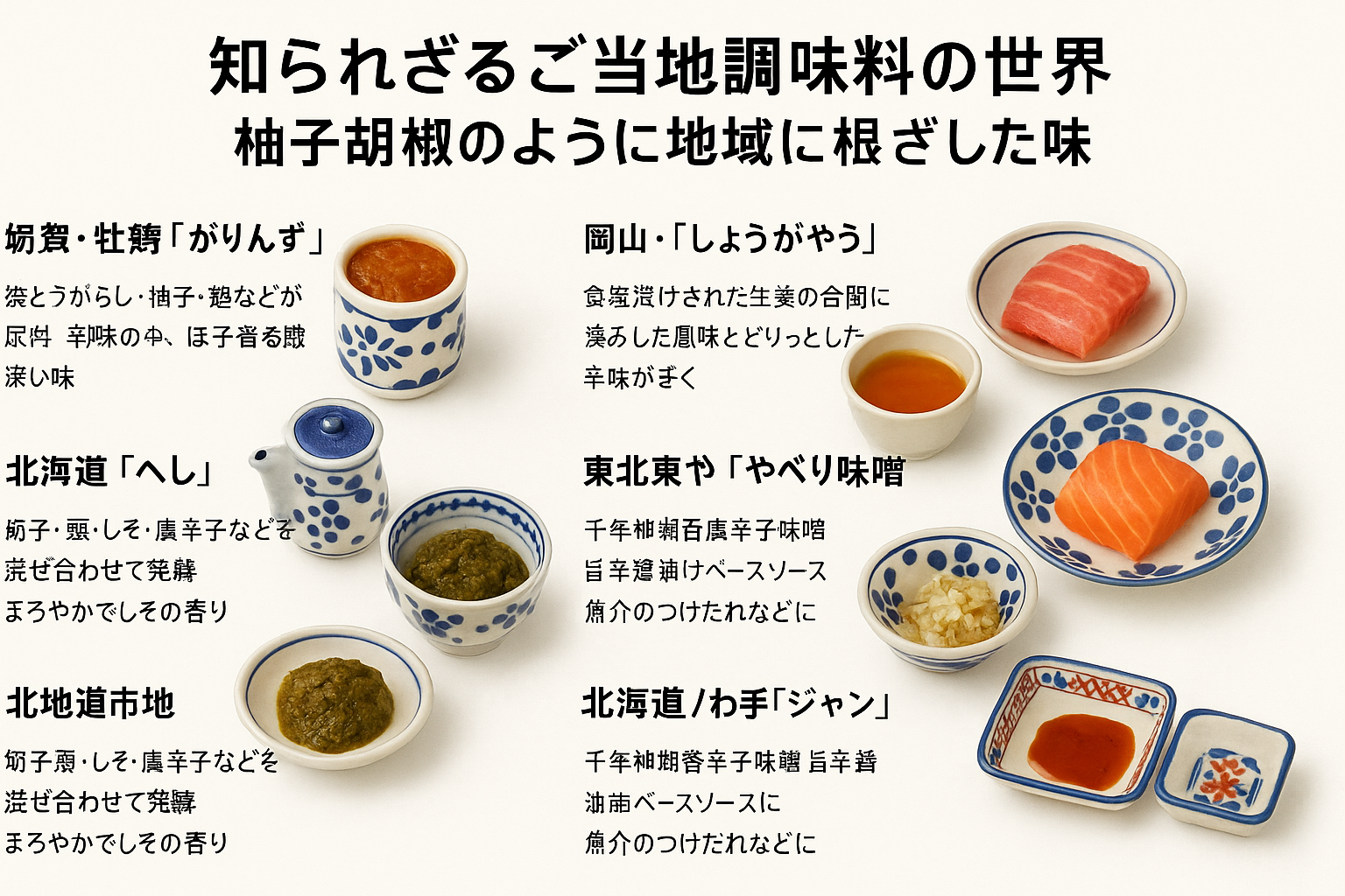 知られざるご当地調味料の世界 ー 柚子胡椒のように地域に根ざした味と器の楽しみ方
