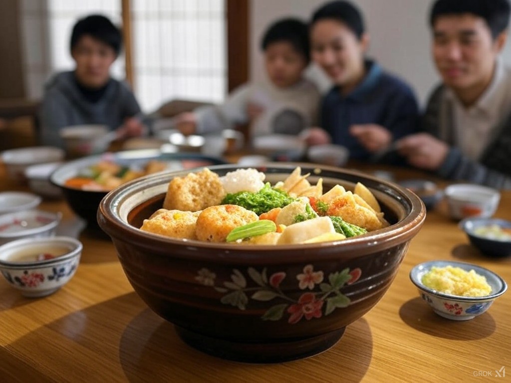ポーリッシュポタリーの食器で楽しむ冬の味、おでん