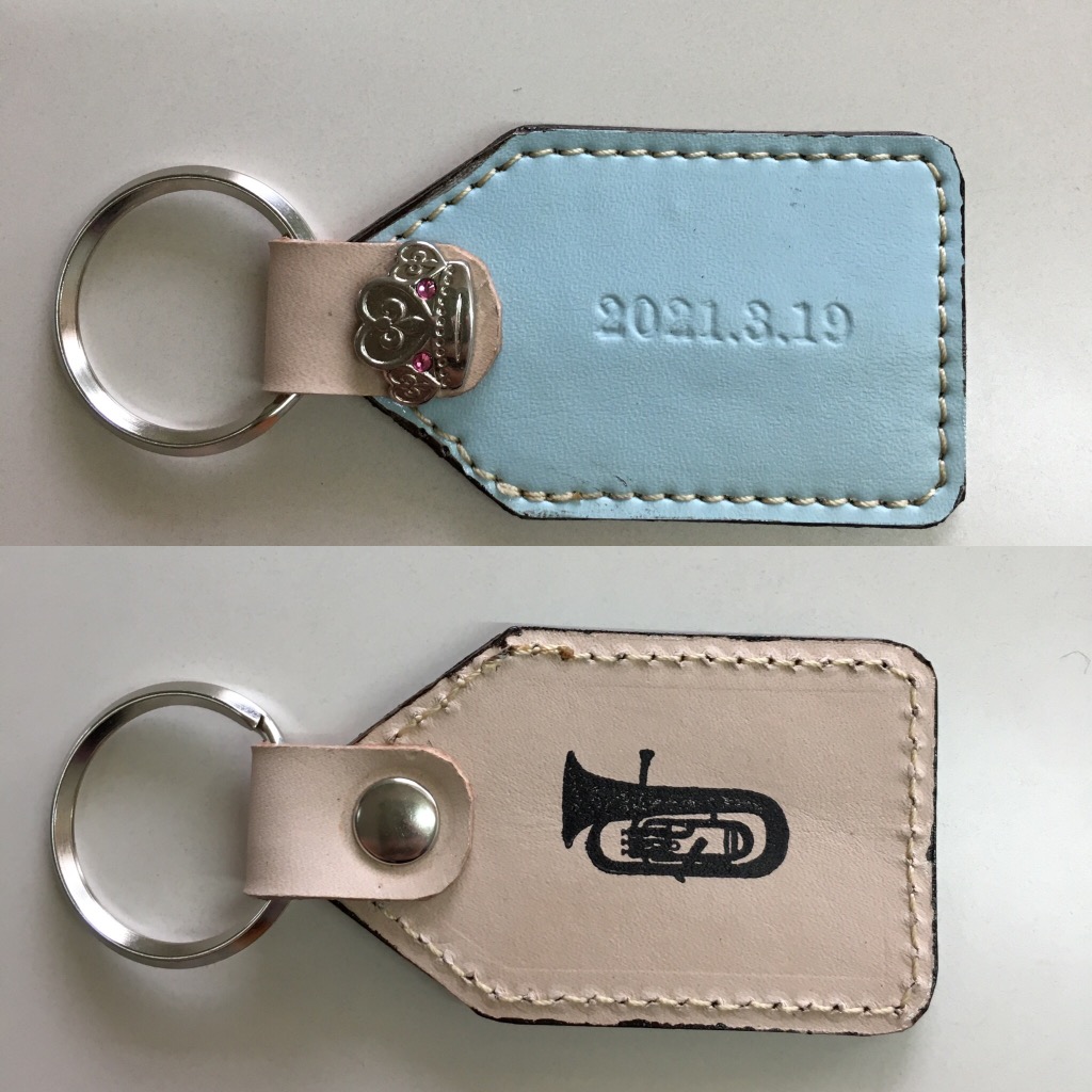 ランドセルリメイク終盤にきております。キーホルダーが完成しました。