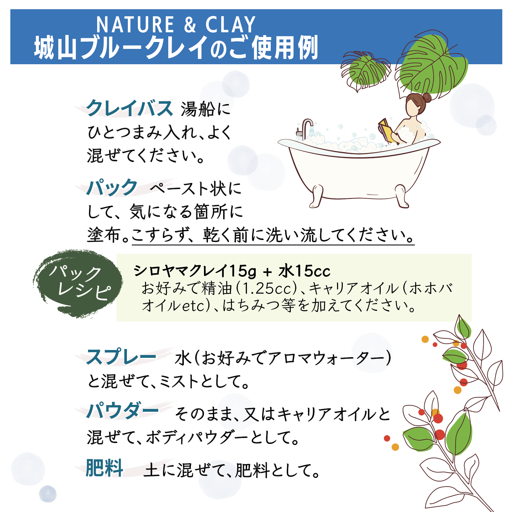 城山ブルークレイ使い方 ♪
