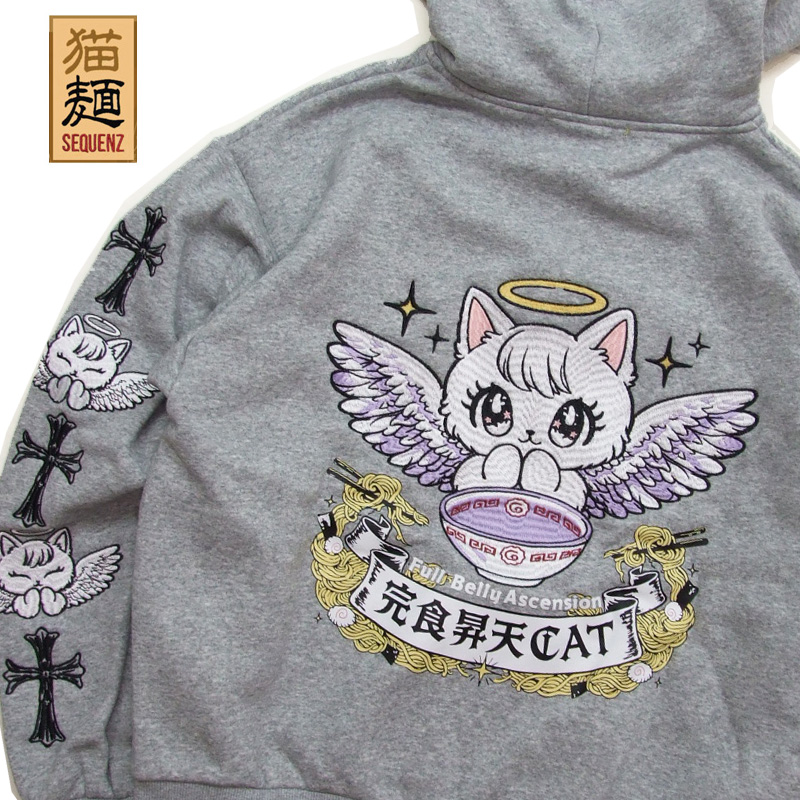 猫麺シリーズ★美味しさに昇天ZIPパーカー