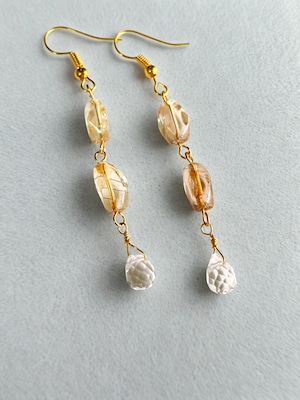 高品質ラピス,ルチル,フローライトの可愛いピアスが入荷しました♡