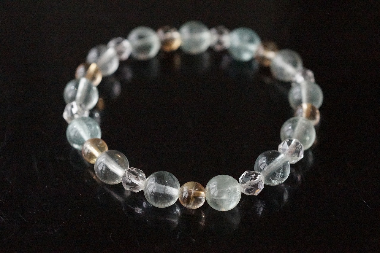 チャクラのバランスを整える☆フローライト・シトリンブレスレット♪