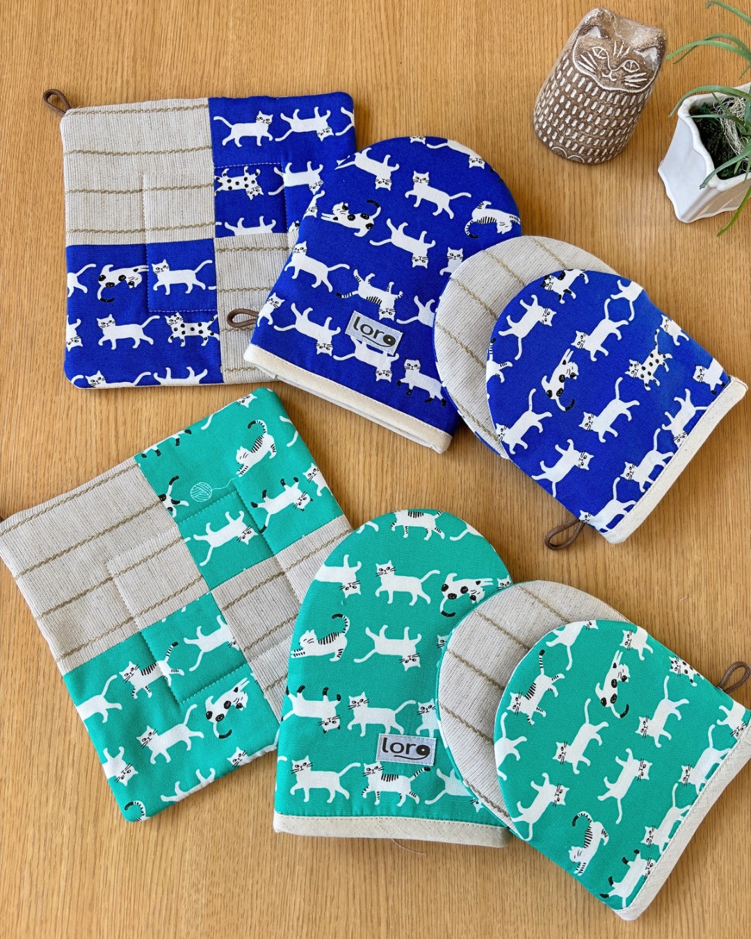 【委託販売】ミトン型鍋つかみ＆鍋敷きセット