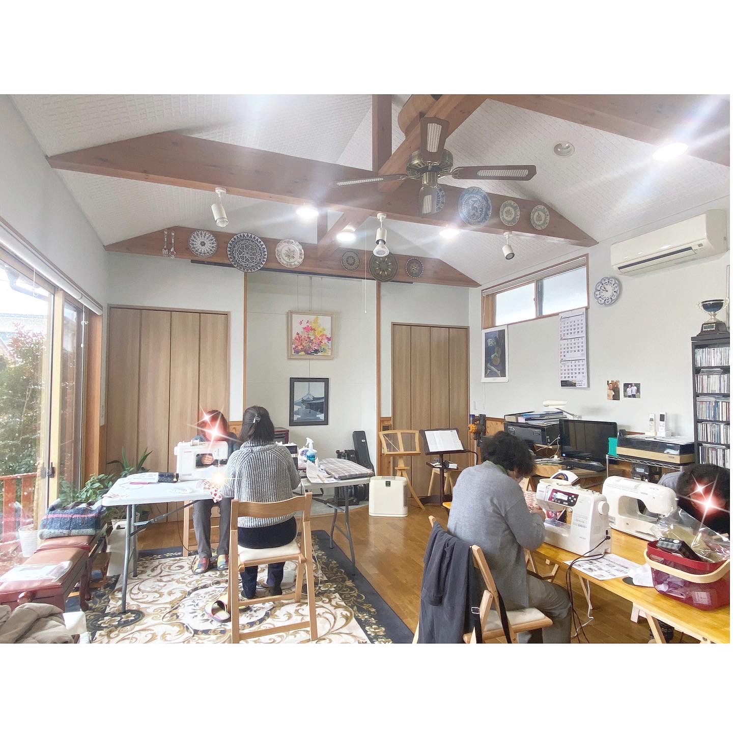 【布小物作り教室】ルームシューズ作り&スクエアポーチ作り