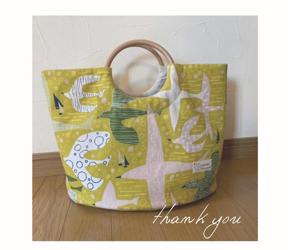 【お客様の作品】丸底リング持ち手のバッグ手芸キット