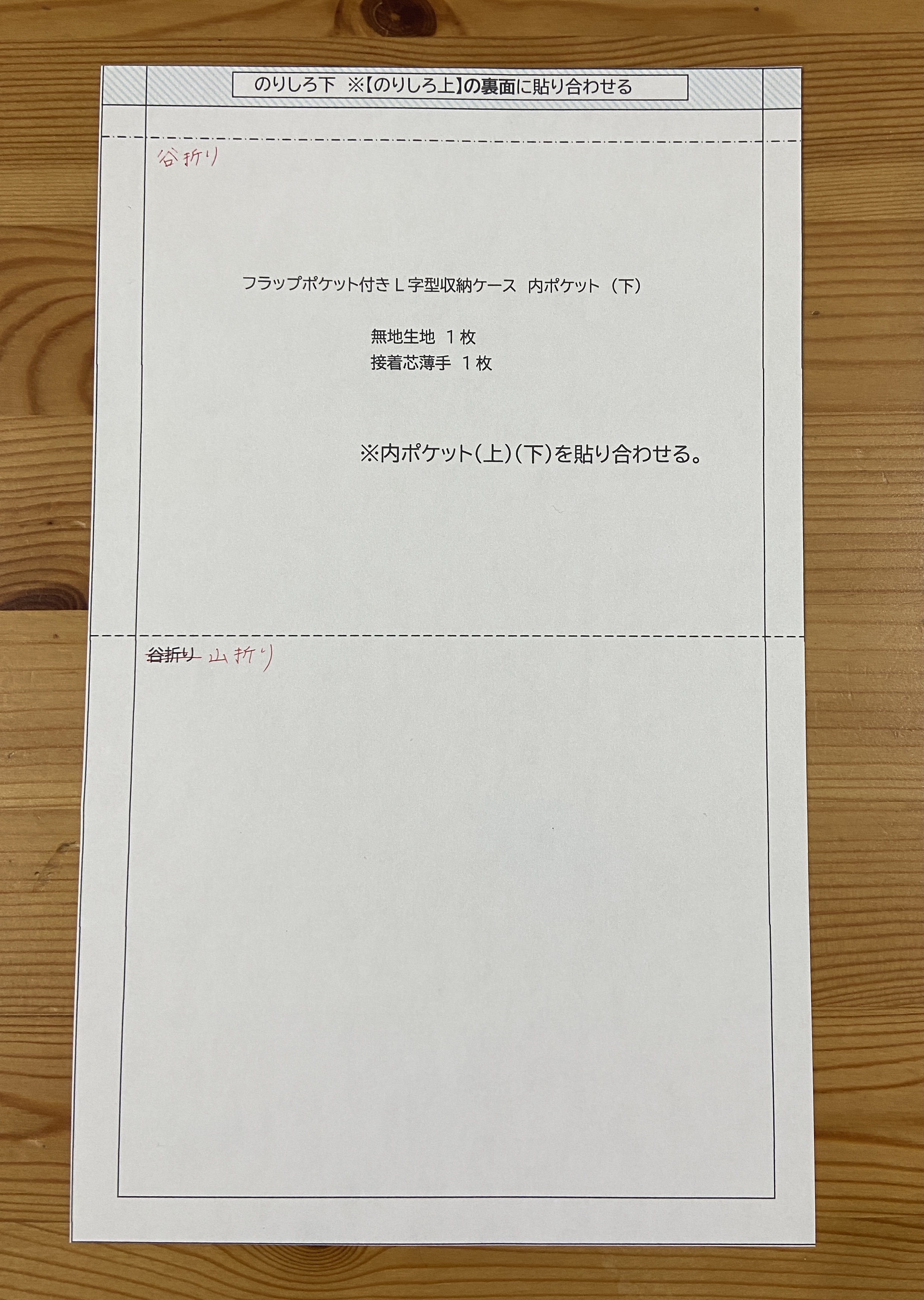 フラップポケット付きL字型収納ケース手芸キットをお買い上げいただいた皆様へ