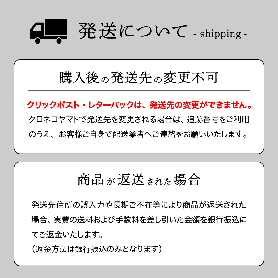 発送について