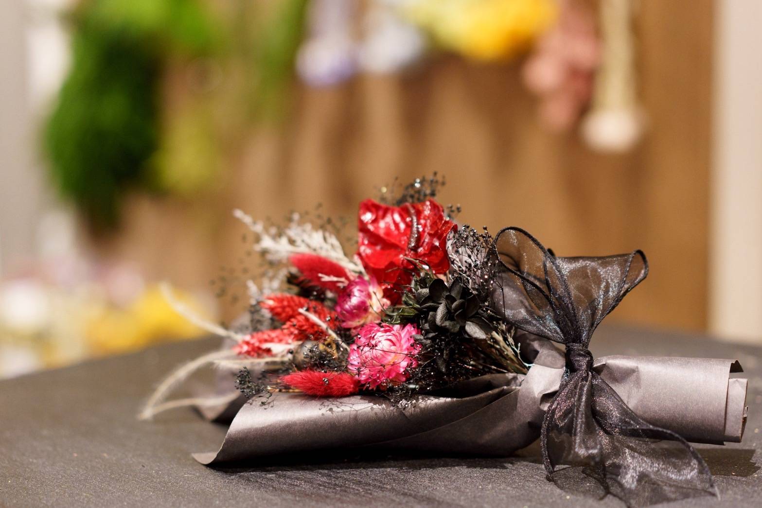 プロポーズ向けアレンジメント・生花のあとから加工について