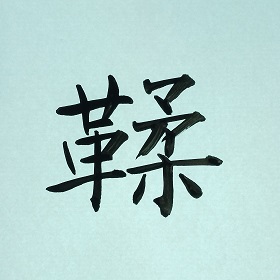 今日の筆文字　鞣