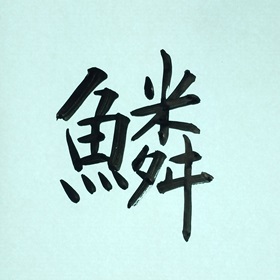 今日の筆文字　鱗